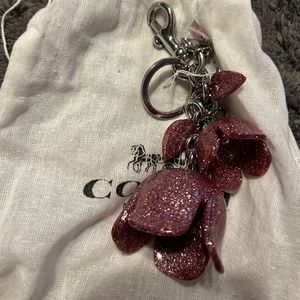 New in dust bag Coach Glitter Tea Rose Bag Charm